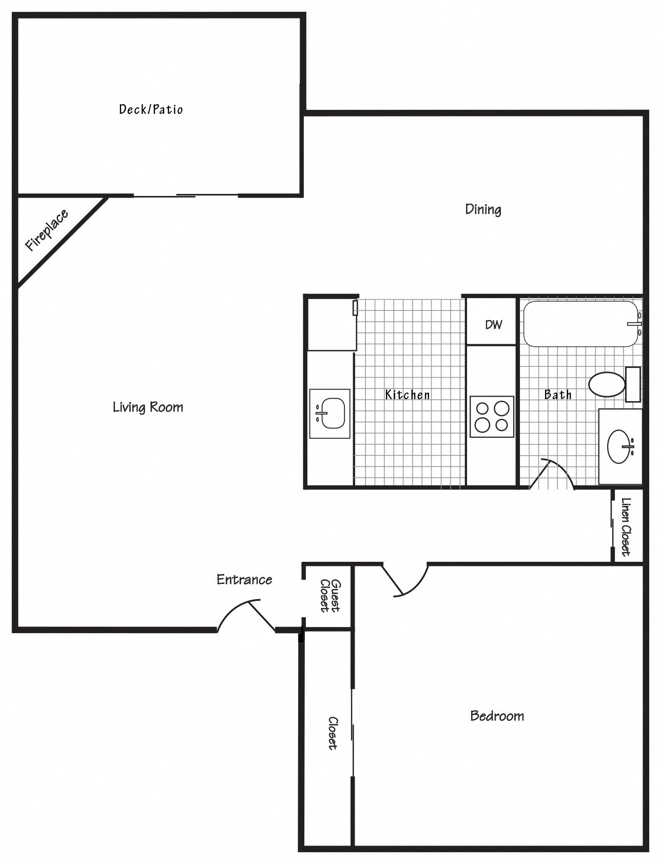 1 Bed, 1 Bath 1 Bed, 1 Bath